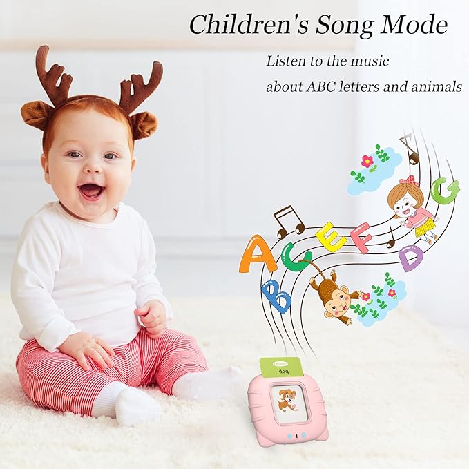 Talking Cards for Toddlers, Speech Therapy Toys Autism Toys, ABC 123 Sight Words Etc, Educational Learning Interactive Toys with Giftable Package (510-blue (New ABC+123+ 3 Songs))
