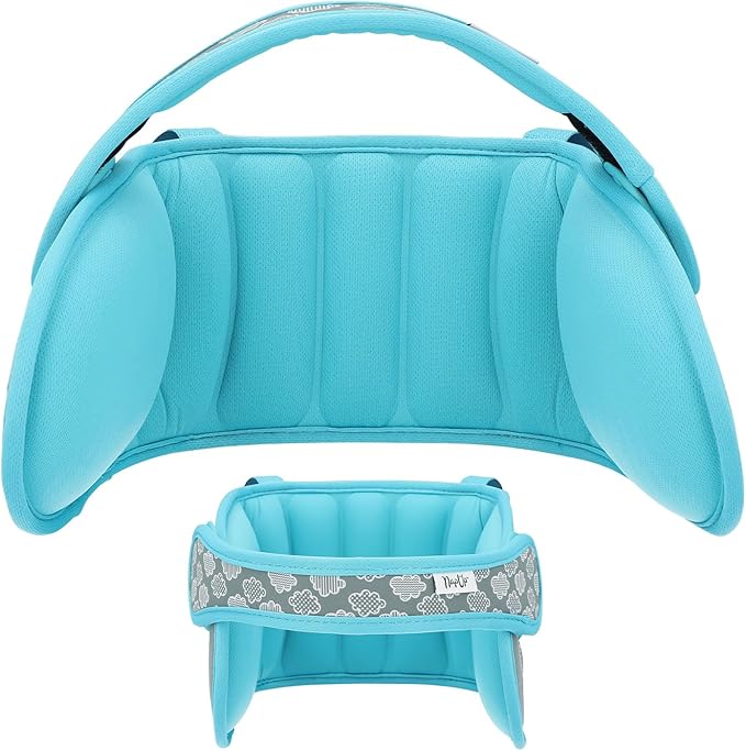 NAPUP Child Head Support for Car Seats – Safe, Comfortable Head & Neck Pillow Support Solution for Front Facing Car Seats and High Back Boosters – Baby Infant Toddler & Kids Travel Accessories (Teal)