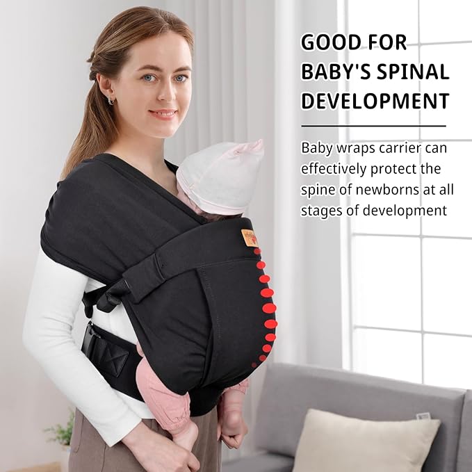 Baby Wraps Carrier Sling, Baby Carrier for Newborns and Toddlers,Skin-Friendly and Soft Front Baby Carrier Wrap Perfect Baby Gifts