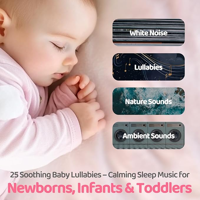 2025 Mom's Choice Awards | Portable White Noise Sound Machine Baby | 25 Soothing Sounds | Rechargeable Travel Sound Machine Baby with Night Light | Newborn Essentials | Nursery, Home, Sleep Aid