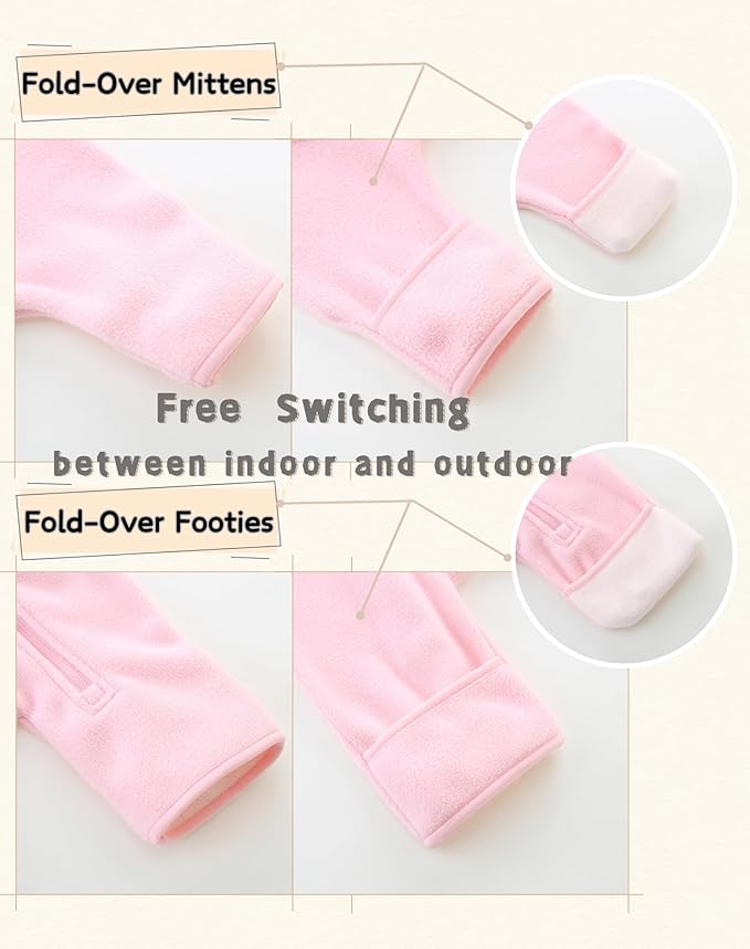 Newborn Baby Fleece Jumpsuit Girls Boys Winter Hooded Coverall Romper Cute Baby Snowsuit Clothes