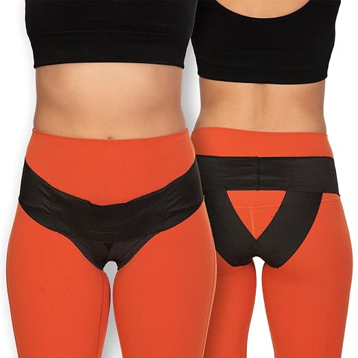 Patented Women’s Pelvic Floor Orthotic Support Belt ― Uterus Pain Relief Girdle for Prolapsed Bladder, Vulvar Varicosities, Postpartum Recovery, SPD | Low Waist - Black (M)