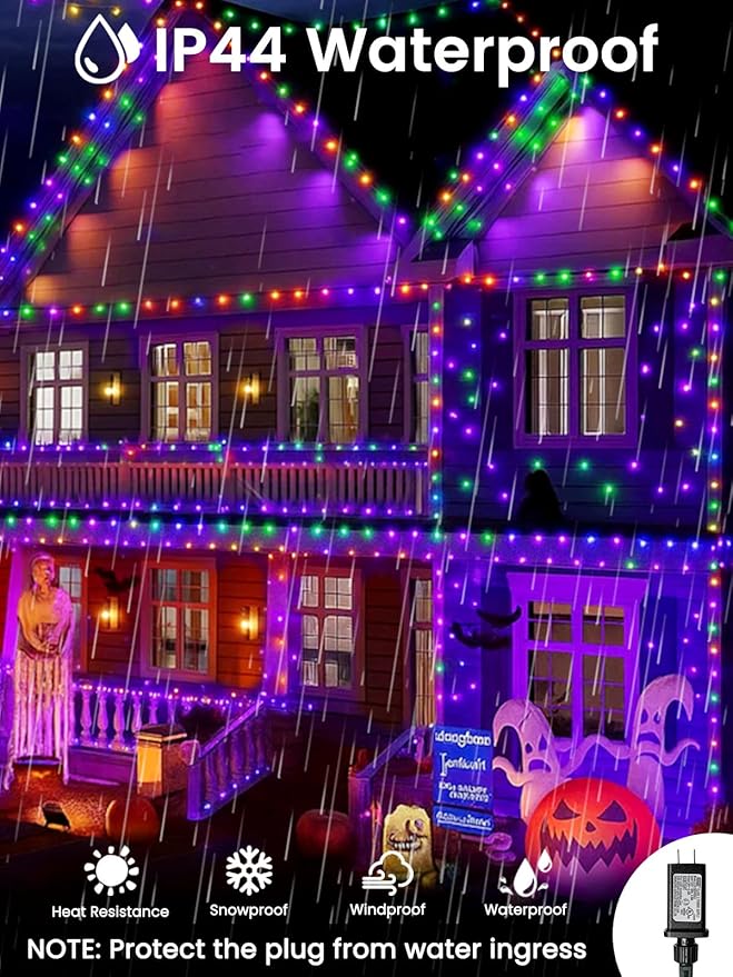 240LED Smart Color Changing Halloween Lights App Control, 95FT Waterproof RGB Music Sync Xmas Fairy String Light with Remote & Timer, Twinkle Christmas Tree Lights Outdoor Indoor Halloween Decorations