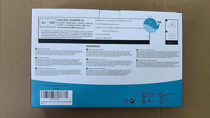 Funbliss Baby Car Mirror for Rear Facing Seat,360° Rotation, Safety Certified Shatterproof Acrylic Glass, Clear Wide View,Infant Mirror for Car Seat Rear Facing