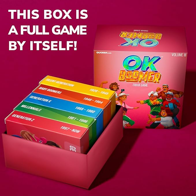 QUOKKA OK Boomer Family Generation Game Volume III - Board Game for Family Night - Trivia Card for Adults and Kids - Fun Party Millennials vs Boomers for Ages 12+