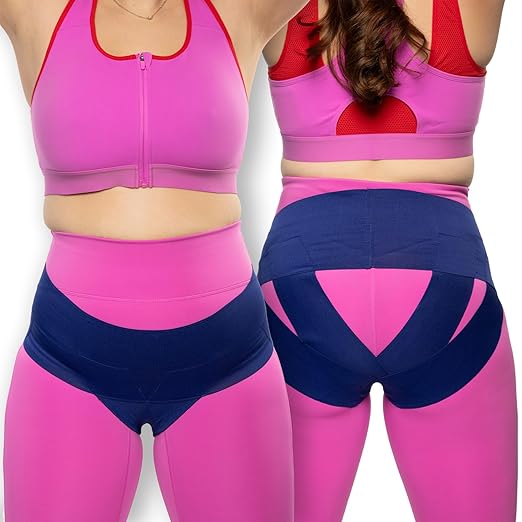 Patented Women’s Pelvic Floor Orthotic Support Belt ― Uterus Pain Relief Girdle for Dropped Bladder, Vulvar Varicosities, Postpartum Recovery, SPD | High Waist - Sapphire Blue (XL)