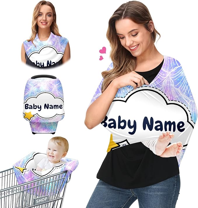 Baby Car Seat Stroller Cover Nursing Cover New Mom Breastfeeding Scarf Soft Stretchy Infant Carrier Cover Car Canopy Coverage