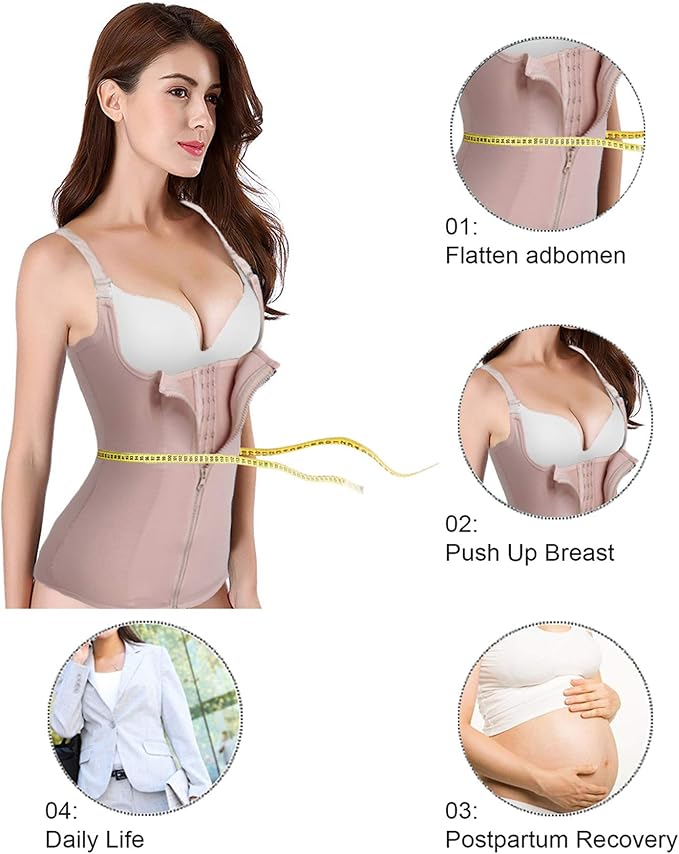 URSEXYLY Maternity Support Belt Postpartum Waist Trainer Shapewear Recovery Waist Cincher Beige