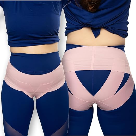 Women's Pelvic Support Belt - Uterus & Bladder Girdle | Postpartum Recovery, Pain Relief | High Waist Pink (Large)