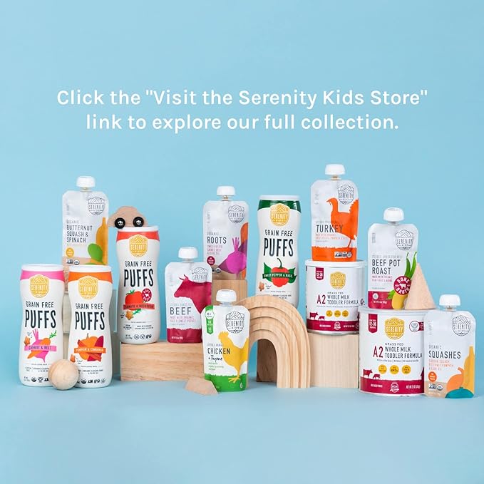 Serenity Kids 12+ Months A2 Whole Milk Toddler Formula Powder - Organic Grass-Fed Toddler Formula with HMO Prebiotics, DHA & ARA - Clean Label Project Purity Award Certified - 12.7 Oz, 1 Pack