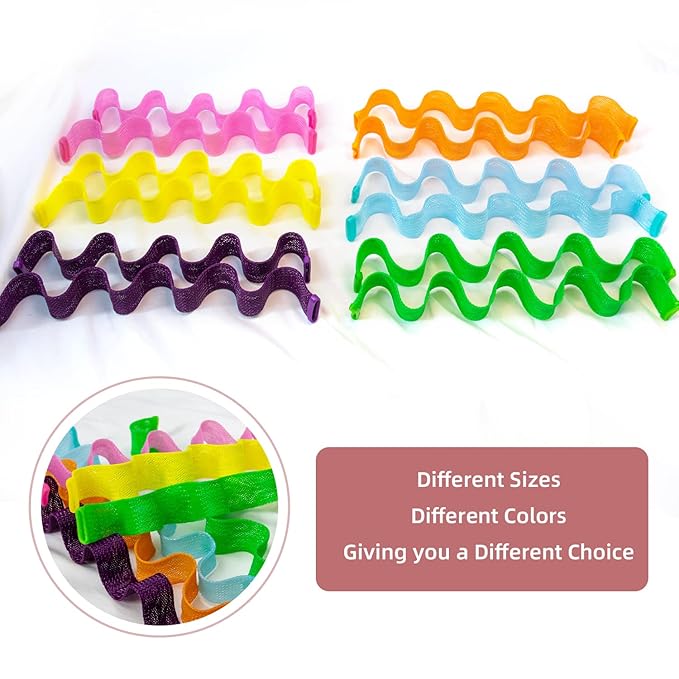 30pcs Heatless Hair Curlers Rollers Wave Curls Styling Kit with 2 Sets Styling Hooks,No Heat Spiral Curlers for Short and Medium Hair(12 Inch/ 30 cm)