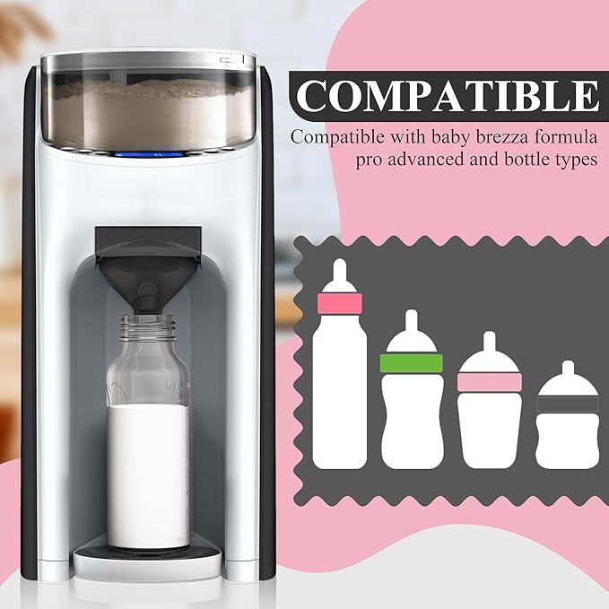 2 Sets Replacement Funnel Compatible with Baby Brezza Replacement Parts Funnel and Cover Baby Formula Dispenser, Grey