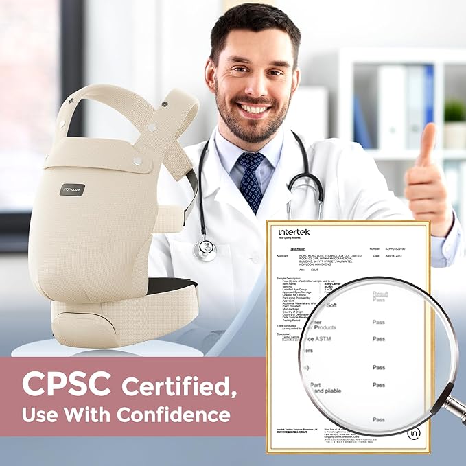 Momcozy Newborn Baby Carrier - Ergonomic, Cozy and Lightweight Carrier for 7-24lbs, Adjustable Neck Support with Sunshield, Breathable Airmesh Perfect for Summer Outing, Khaki