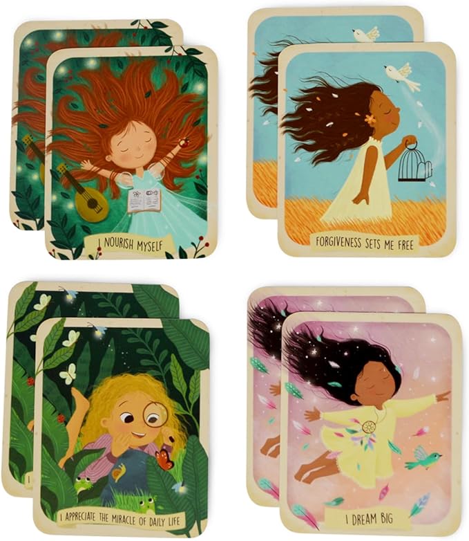 Menique Shine Memory Matching Game – 80 Cards (40 Pairs) with Positive Affirmations for Brave Girls – Motivational & Mindful Matching Game for Confidence and Self-Love