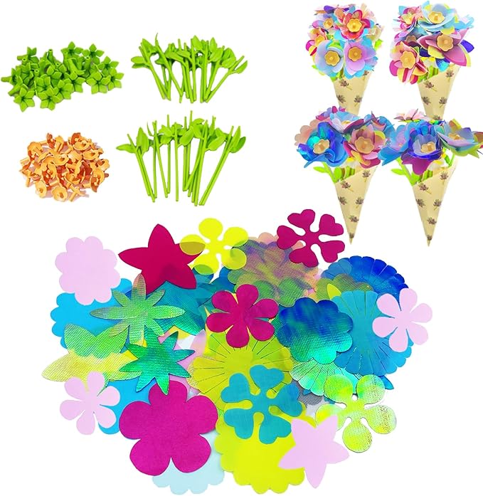 Xuoent Fabric Flower Bouquets Toys Accessories,DIY Flower Bouquet Kit Accessory,DIY Flowers Making Kit Accessories,Creative Arts and Crafts Accessories