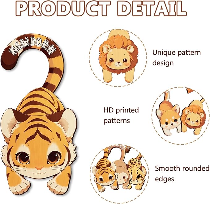 Baby Closet Dividers for Clothes - Set of 8 Unique Animals Design Baby Size Closet Divider Newborn to 24 Months, Babies Wardrobe Closet Organizer Nursery Decor Gender Neutral Kid Clothes Dividers