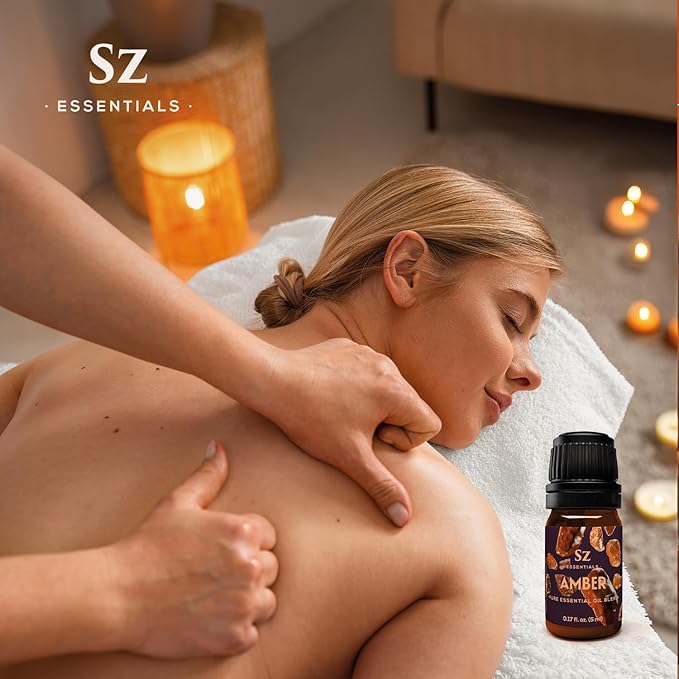 Amber 100% Pure, Essential Undiluted Oil - Extracted from Amber Resin - Rich & Floral Scent, with Smoky Overtones - Therapeutic Grade & Vegan - 0.17oz (5ml)