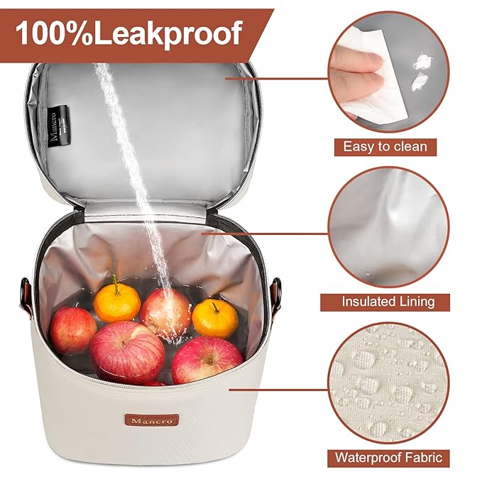 Mancro Breastmilk Cooler Bag for Travel, Fits 4 Baby Bottles Up to 9 Ounce, Baby Bottle bag with Ice Pack, Insulation Breast Milk Cooler Travel, Cream