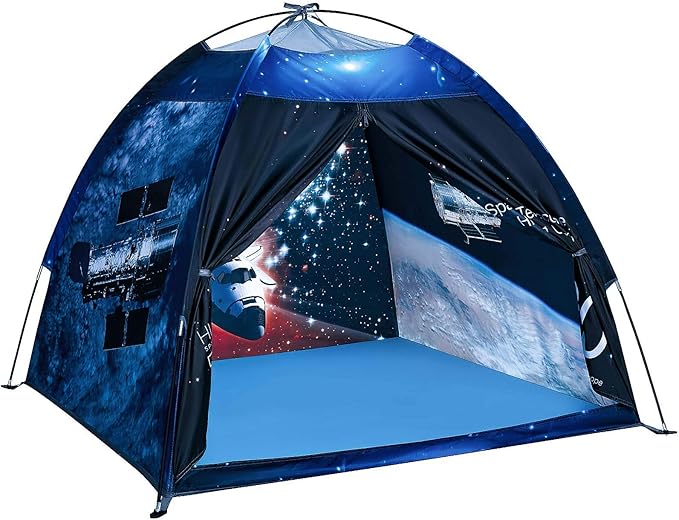 Play Tent for Boys and Girls- Space Shuttle Atlantis with Hubble Dome Tent for Kids Gift- ToddlerPop Up Tent Playhouse for Indoor Imaginative and Physical Play- 47" x 47" x 43" (Hubble)