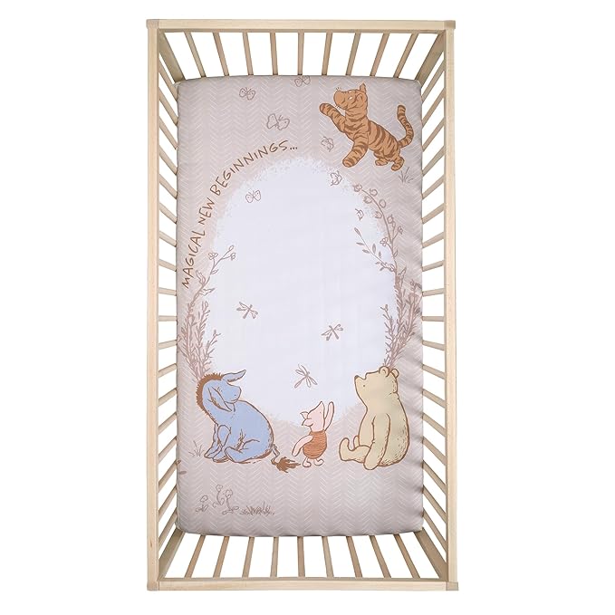 Lambs & Ivy Disney Baby Pooh Bear & Pals Cotton 3Piece Nursery Crib Bedding Set