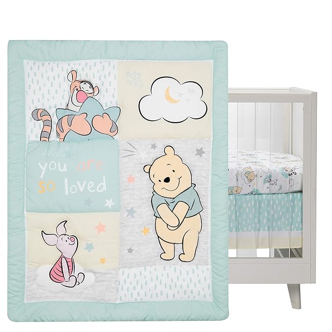 Lambs & Ivy Disney Baby Winnie The Pooh Hugs 3-Piece Nursery Crib Bedding Set