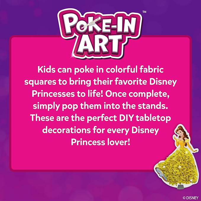 Skillmatics Poke-in Art - Disney Princesses, Mess-Free Fun for Kids, DIY Wood Craft Kits, Creative Activity, Gifts for Girls Ages 4, 5, 6, 7, 8, 9, Includes Cinderella, Ariel, Moana, Rapunzel & More
