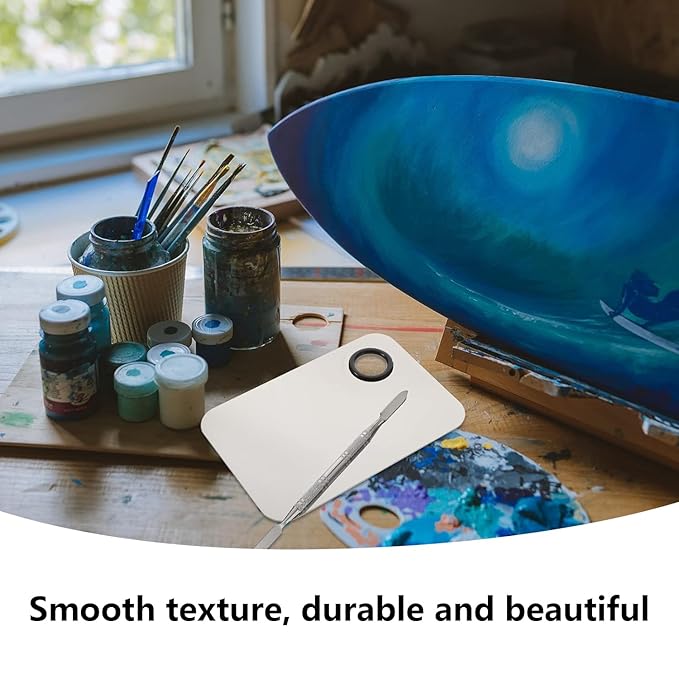 2 Pcs Professional Cream and Lip Makeup Mixing Palette with Spatula Foundation and Lip Palette Set for Travel