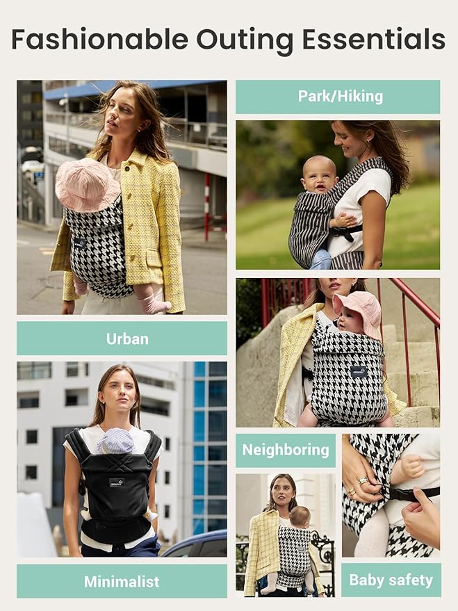 GROWNSY Baby Carrier Newborns to Toddlers, Ergonomic Baby Toddler Carrier Slings Wraps with Head Support, Easy to Wear,Infant Carrier Baby Gift,Travel and Hiking Friendly, for Babies 7 to 44 lb(Black)