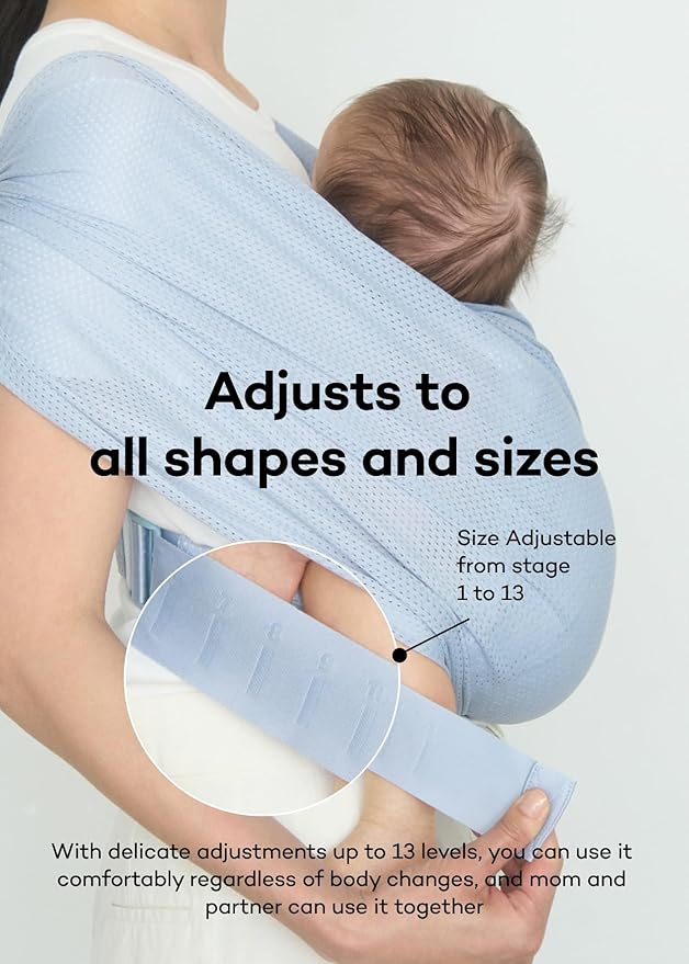 Konny New and Improved Baby Carrier Flex SoftBreeze Premium Material - Adjustable, Easy to Wear and Wrap Baby Sling, Perfect for Newborn Babies Essentials up to 44 lbs,(M-4XL)-Dusty Pink