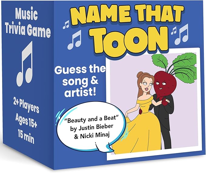 OFF TOPIC Name That Toon Music Game - Fun Party Games for 2+ Players - Adult Word Puzzle & Music Trivia Game
