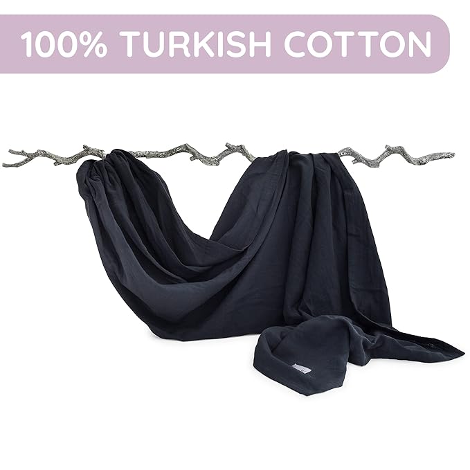 Lightweight Baby Sling 100% Cotton Newborn, Toddler, Infant Adjustable Ring Sling Breathable Travel Carrier Black