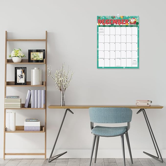 Wall Calendar 2025-2026, 18 Month Calendar from July 2025 to December 2026 Large Desk Calendar with Twin-Wire Binding for Home Office Planning Personal Organisers（14.5" x 11.8"), Festival Style