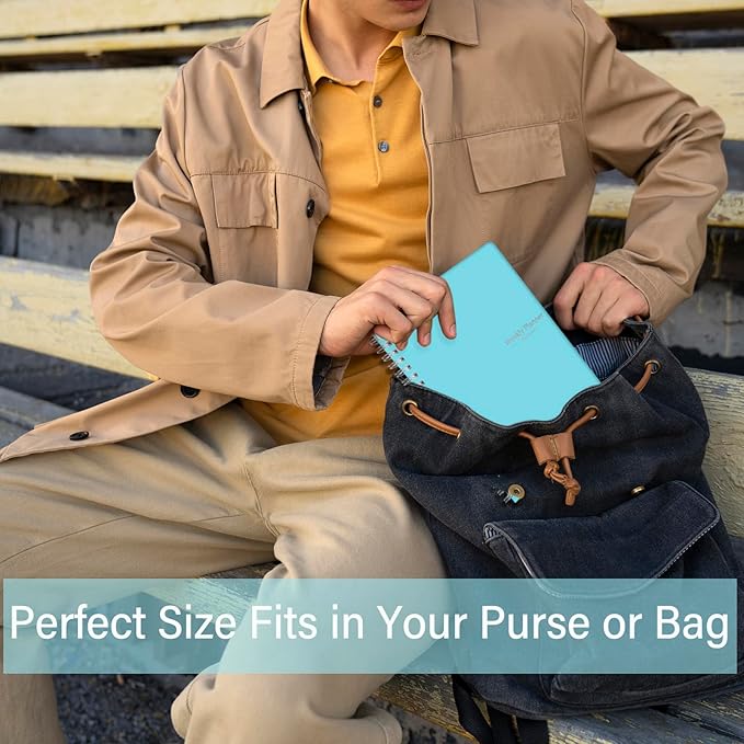 Undated Weekly Planner, Weekly To Do List Notebook with Goal & Habit Tracker Organizer, A5 5.7" x 8.0" Weekly Planner Notebook with Spiral Binding for Men or Women