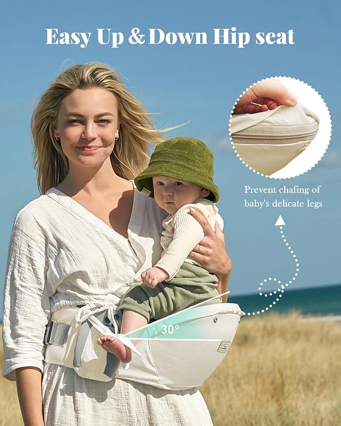 Baby Carrier, Baby Holder Carrier Newborn to Toddler - Ergonomic, Cozy and Breathable Baby Carrier with Hip seat for 7-50lbs