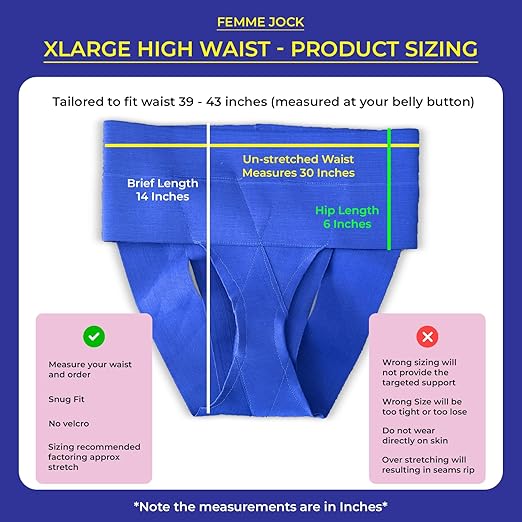 Patented Women’s Pelvic Floor Orthotic Support Belt ― Uterus Pain Relief Girdle for Dropped Bladder, Vulvar Varicosities, Postpartum Recovery, SPD | High Waist - Sapphire Blue (XL)