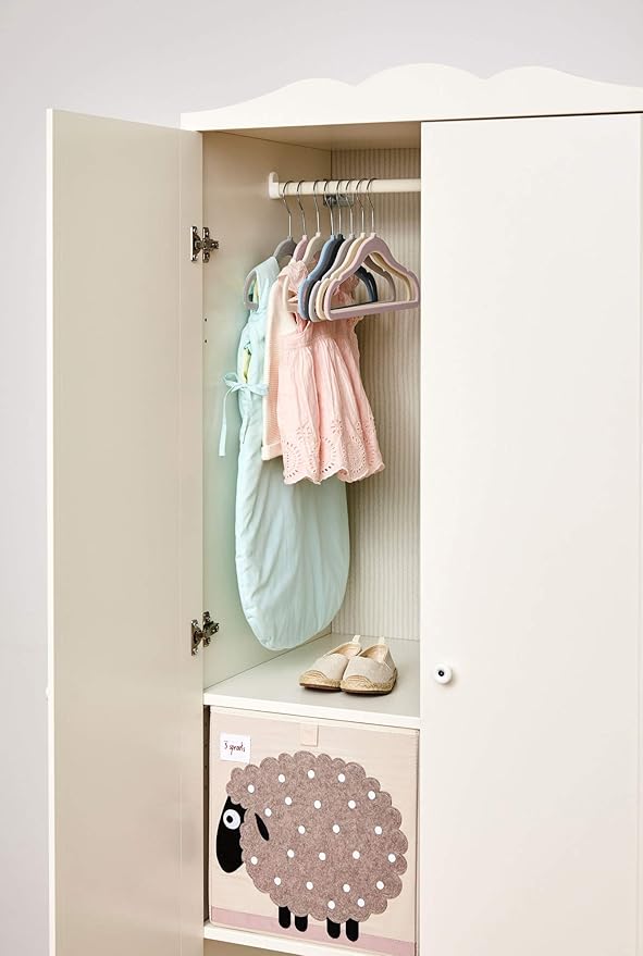 3 Sprouts Toy Storage Organizer: Toy Box Cube Organizer for Playroom, Nursery - Foldable Storage Bin - Sheep