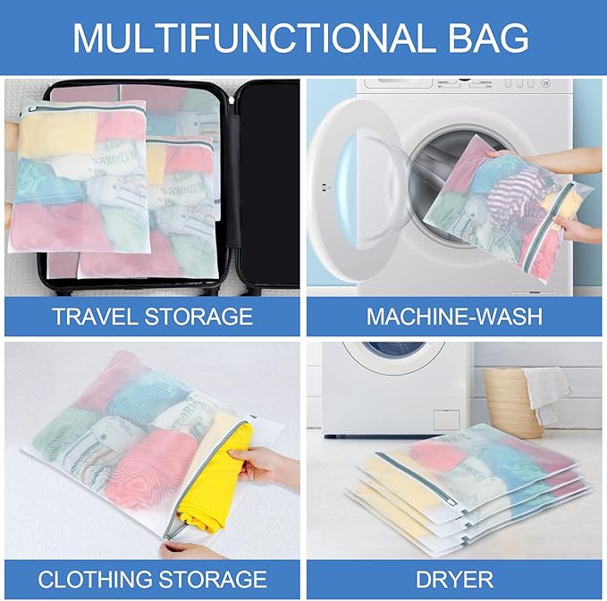 4Pcs Mesh Laundry Bags for Delicates（ 2L,2XL ）,Laundry Bags Mesh Wash Bags,Laundry Bag For Washing Machines,For clothes, pants, skirts, outerwear, anti knot