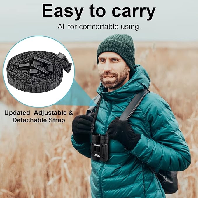 12X25 Mini Pocket Binoculars for Adults Kids, Small Compact Binoculars for Bird Watching, Opera Concert