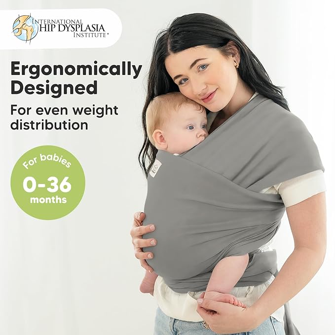 KeaBabies Baby Wrap Carrier - All in 1 Original Baby Carrier Newborn to Toddler Sling, Easy to Wear, Hands Free Bonding, Lightweight, Breathable Infant Wraps (Graphite)