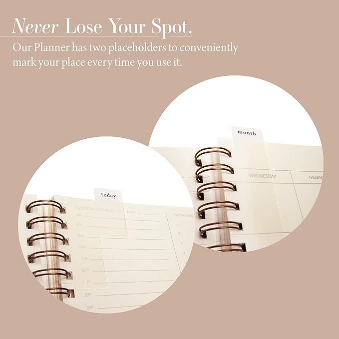 Anecdote 2026 Planner (8.5" x 10") Daily Planner Weekly Monthly Planner - 52 Weeks w/Library Buckram Cover, Brass Spiral - A4 Size Bleed-Resistant Paper – Evergreen