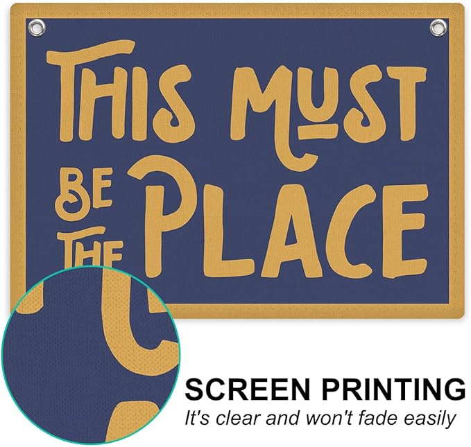 This Must Be The Place Banner, Trendy Retro Wall Hanging, Inspirational Wall Decor, Nostalgic Banner Flag, Wall Flag Living Room Bedroom Office Apartment Gallery Decor, Banner for Room
