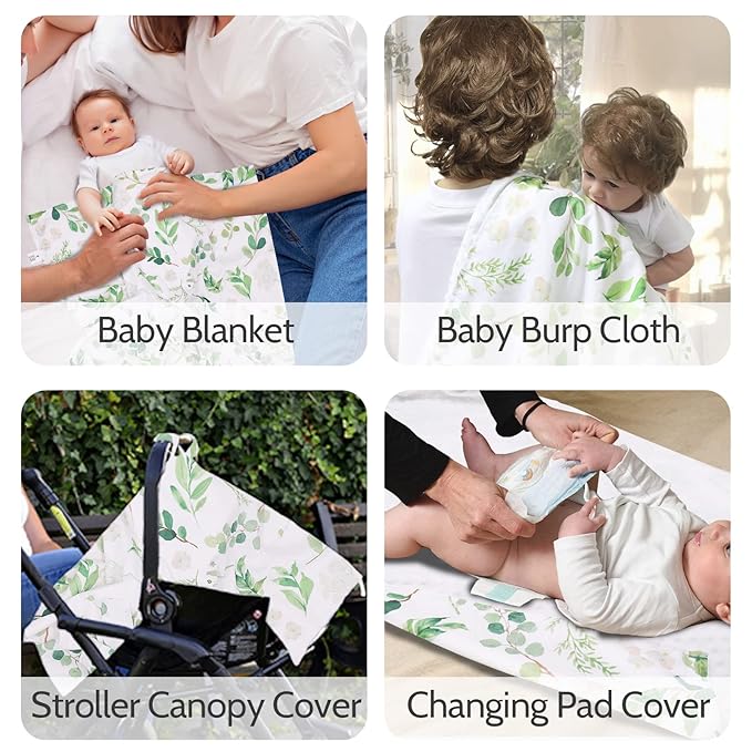 TANOFAR Car Seat Cover Baby, Carseat Covers Baby Boy Girl, Peekaboo Opening Infant Car Seat Cover for Winter, Warm & Cozy, Green Leaf