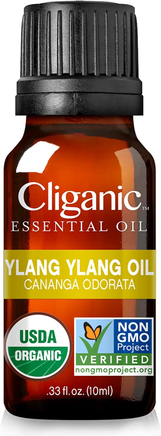 Cliganic Organic Ylang Ylang Essential Oil, 100% Pure Natural for Aromatherapy | Non-GMO Verified (Packaging May Vary)