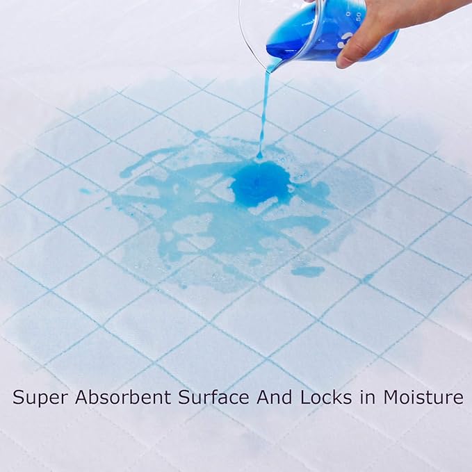 Waterproof Crib Mattress Protector 27" x 38", Non-Slip & Sturdy Mattress Pad Mat, 4 Layers Incontinence Bed Pad for Children Adults, Pets Training Pee Pad, White