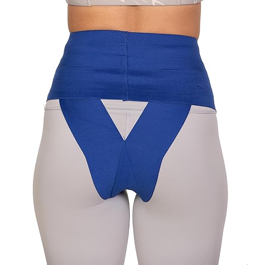 Patented Women’s Pelvic Floor Orthotic Support Belt ― Uterus Pain Relief Girdle for Dropped Bladder, Vulvar Varicosities, Postpartum Recovery, SPD | High Waist - Sapphire Blue (XS)