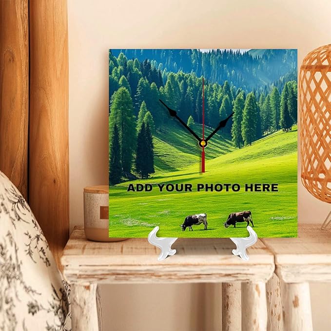 Generic Custom Wall Clock Personalized Wall Photo That PVC Customized Round Silent Clock for Living Room Creative, 10inch-25cm