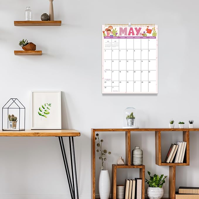 Wall Calendar 2026-2027, 18 Month Calendar from January 2026 to June 2027 14.5" x 11.8" Large Desk Calendar with Twin-Wire Binding for Home Office Planning Personal Organisers, Festival Style