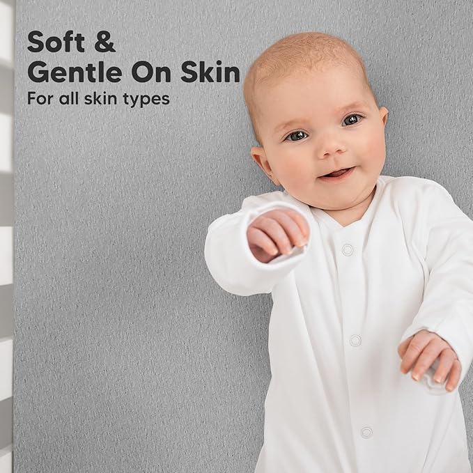 KeaBabies 2-Pack Organic Crib Sheets for Boys, Girls - 52x28 Fitted Crib Mattress Sheet Neutral, Breathable Jersey Cotton Cover for Baby Bed, Toddler Mattress, Soft & Cute Prints (Storm)