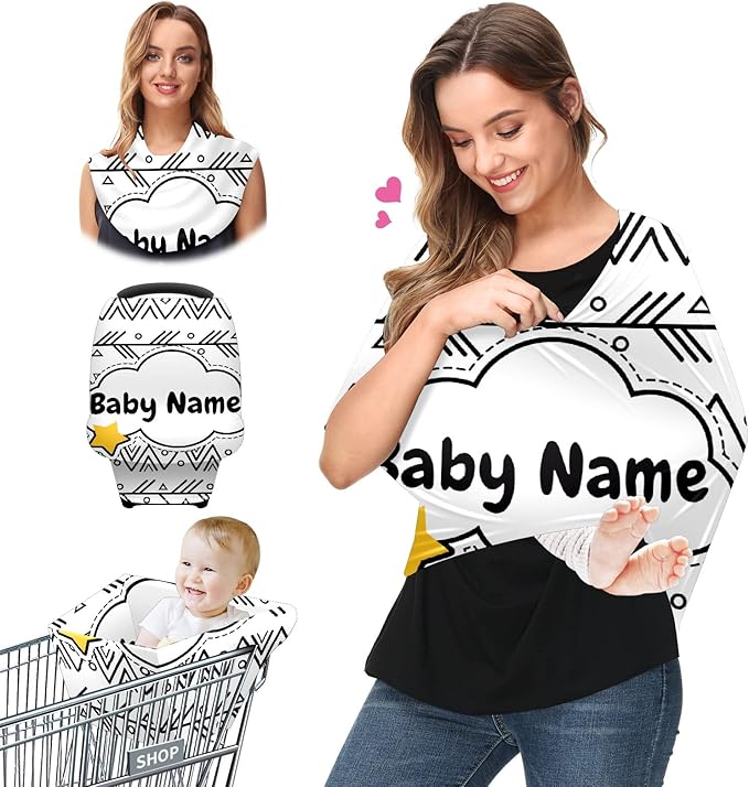 Baby Car Seat Stroller Cover Nursing Cover New Mom Breastfeeding Scarf Soft Stretchy Infant Carrier Cover Car Canopy Coverage