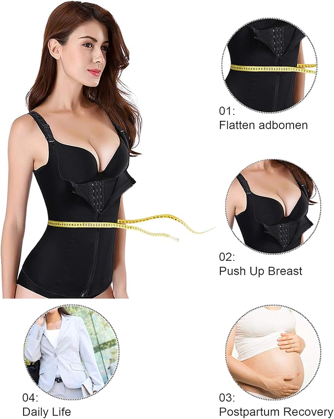 URSEXYLY Maternity Support Belt Postpartum Waist Trainer Shapewear Recovery Waist Cincher Black
